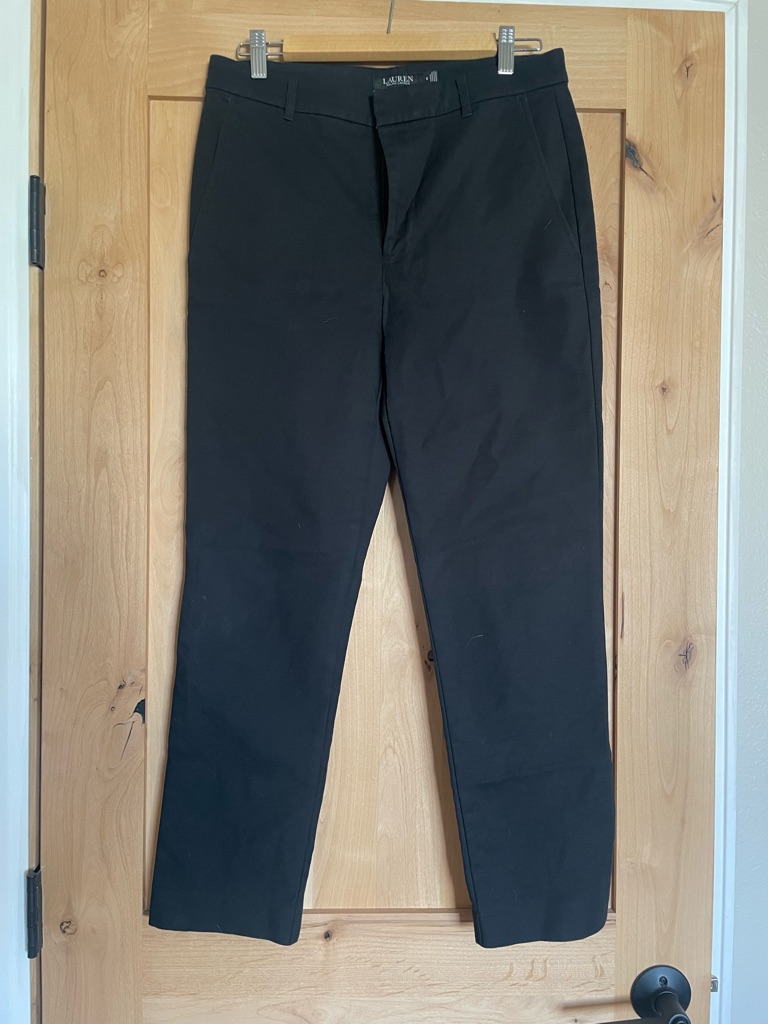 Lauren Ralph Lauren Black Slim Ankle Pants Size 6 Stretch Work Career Classic